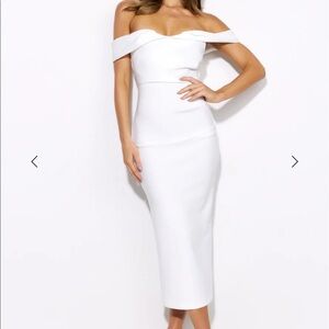 Hello Molly CLASSY PARTY MIDI DRESS WHITE 🤍